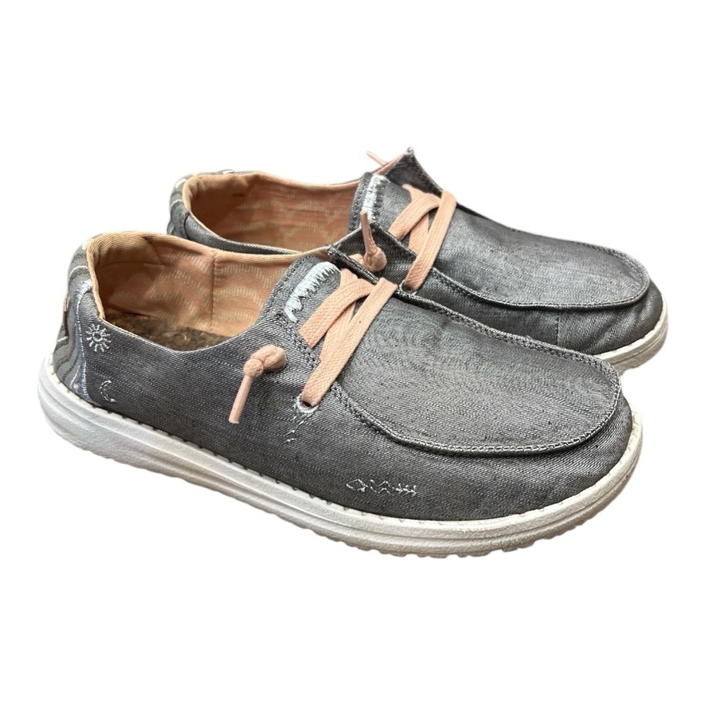 Hey Dude Women's Size 7 Wendy Boho Grey Shoes Loafer Slip On Comfort
